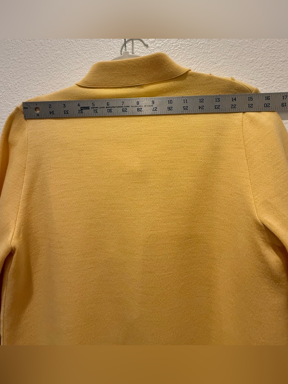 Vintage 80s Bullocks Wilshire cardigan 100% wool yellow knit collar size 34 S-M - Picture 9 of 16